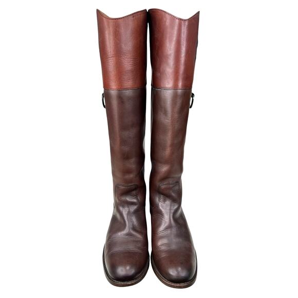 Frye Women’s Melissa D Ring Brown Logo Leather Riding Boot Size US 6.5 B - Picture 7 of 12
